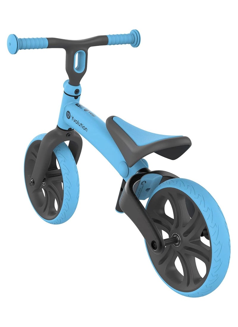 Yvolution Junior Balance Bike, Blue, Multi-Adjustable Handlebar and Seat  - Image 3