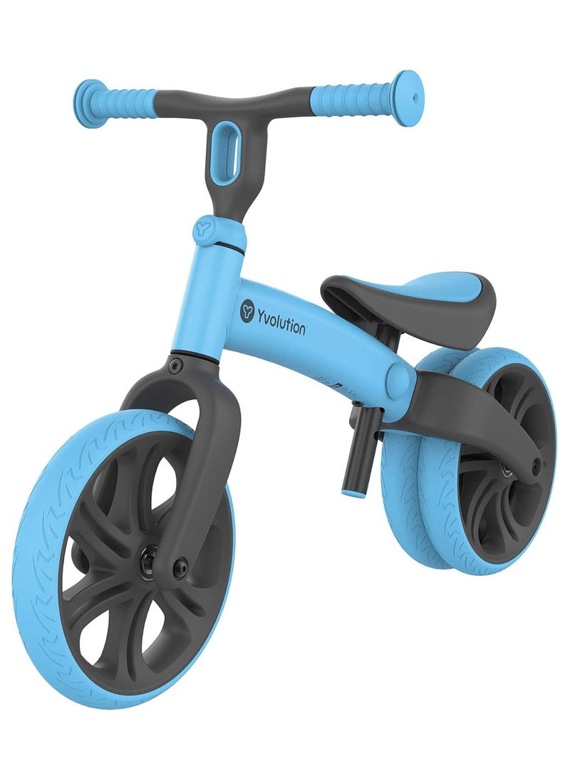Yvolution Junior Balance Bike, Blue, Multi-Adjustable Handlebar and Seat  - Image 1
