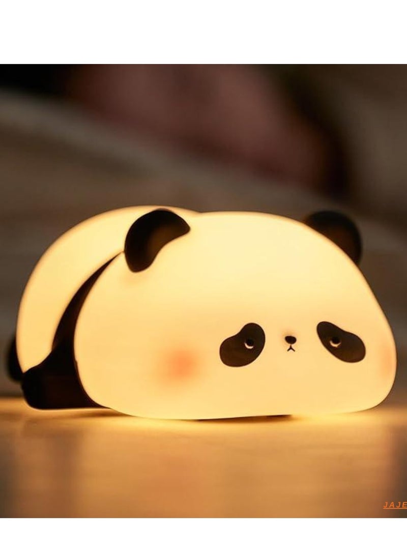 JAJEEK Baby Night Light – Cute Panda Night Light for Kids, 3 Lighting Modes, Dimmable with Timer, Silicone Touch Control Nursing Light, USB Rechargeable Panda Lamp - Image 1