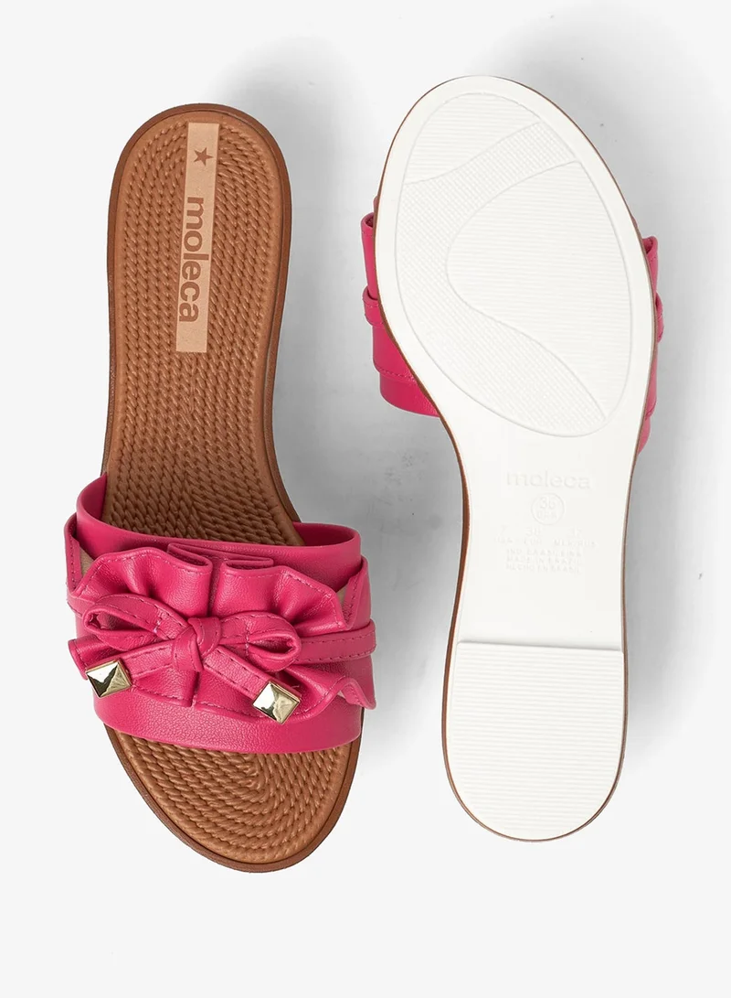 Moleca Pink Flat Sandals for Women – Stylish Ladies Flat Sandals & Comfortable Flat Slippers for Women | Best Price UAE