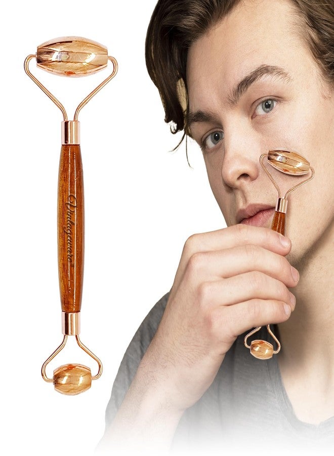 Vintageware® Face Roller - Premium Copper Anti-Aging Therapy Tool for Skin Care - Face Sculpting for Eyes, Cheeks, Jawline, and Neck - Gua Sha Facial Tool Companion (Copper) - Image 2