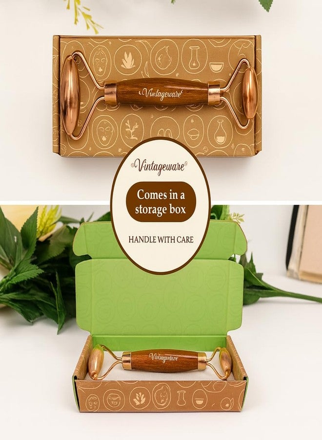 Vintageware® Face Roller - Premium Copper Anti-Aging Therapy Tool for Skin Care - Face Sculpting for Eyes, Cheeks, Jawline, and Neck - Gua Sha Facial Tool Companion (Copper) - Image 5