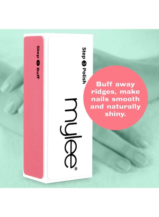 mylee 3 Way Nail Buffer Professional Salon Manicure Treatment Sanding File 3 Sided Grit (320/600/3000) Buffing Block for Easy Gel Polish and Acrylic Prep Shiny Glossy Surface for Natural Nails - Image 5