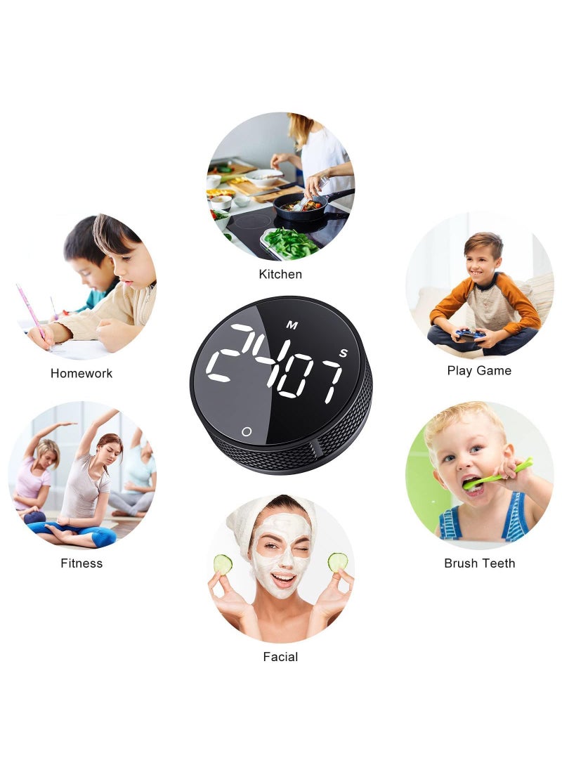 Sweet seven Digital Kitchen Visual Timers Large Magnetic LED Countdown Timers for Classroom Cooking Fitness Baking Studying Teaching Easy for Kids and Seniors （Black）  - Image 4