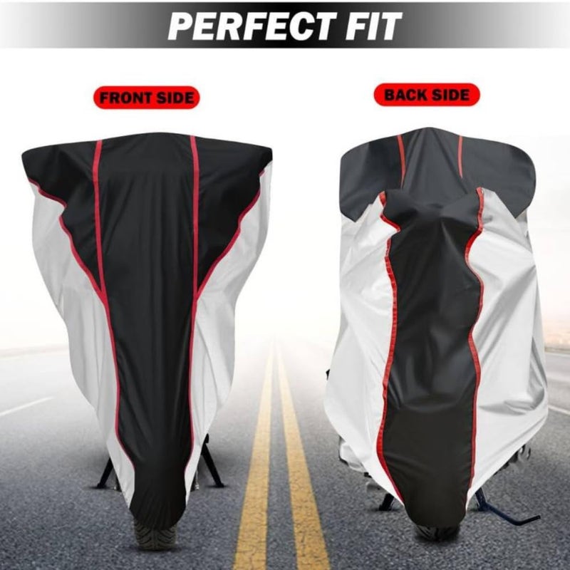 FAVY Waterproof Bike Cover Compatible with Hero Passion X-tec | Dust Proof & UV Protection Bike Body Cover | Wind Proof Elastic Bottom Motorcycle Cover - Image 5