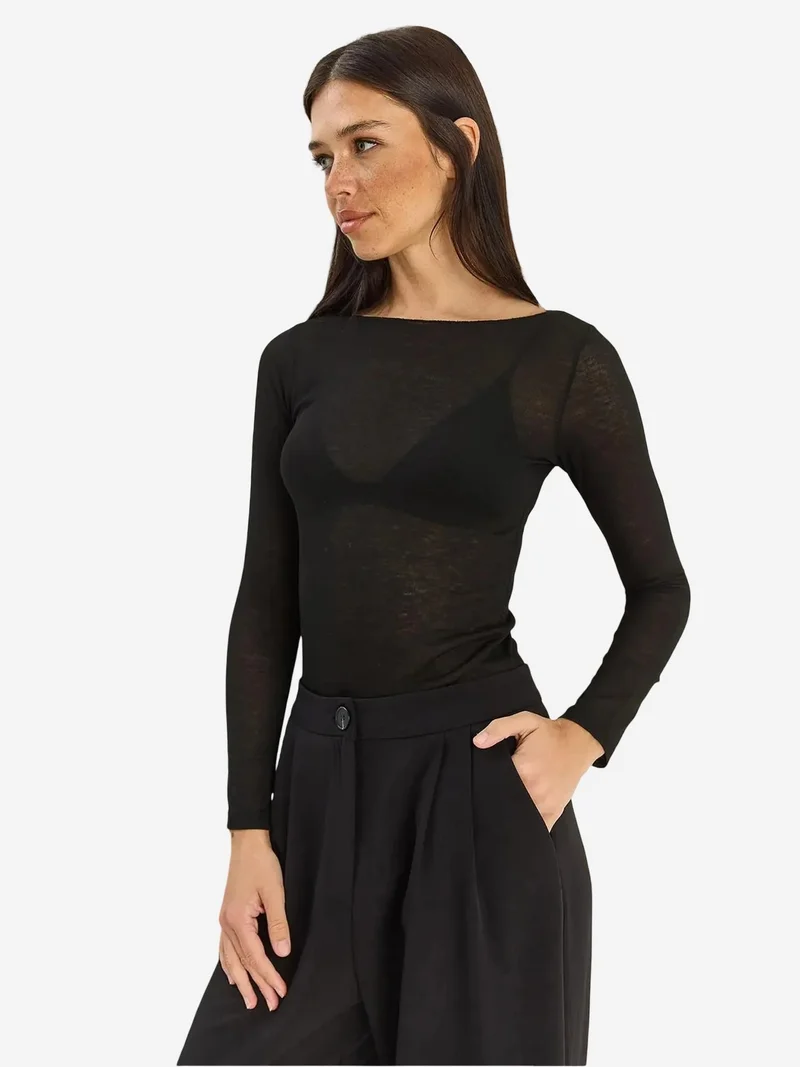 Bianco Lucci LUCCI Cotton Transparent Blouse