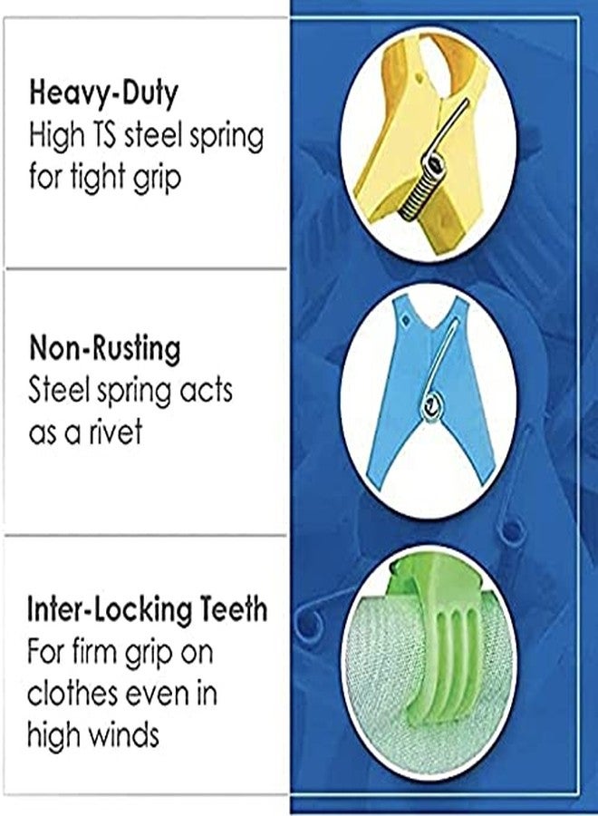 Kitssential® Plastic Pipe Cloth Hanging Pins | Cloth Drying Clips | Clothes Pegs |Cloth Clip with Storage Box ((Pack of 18) - Image 3