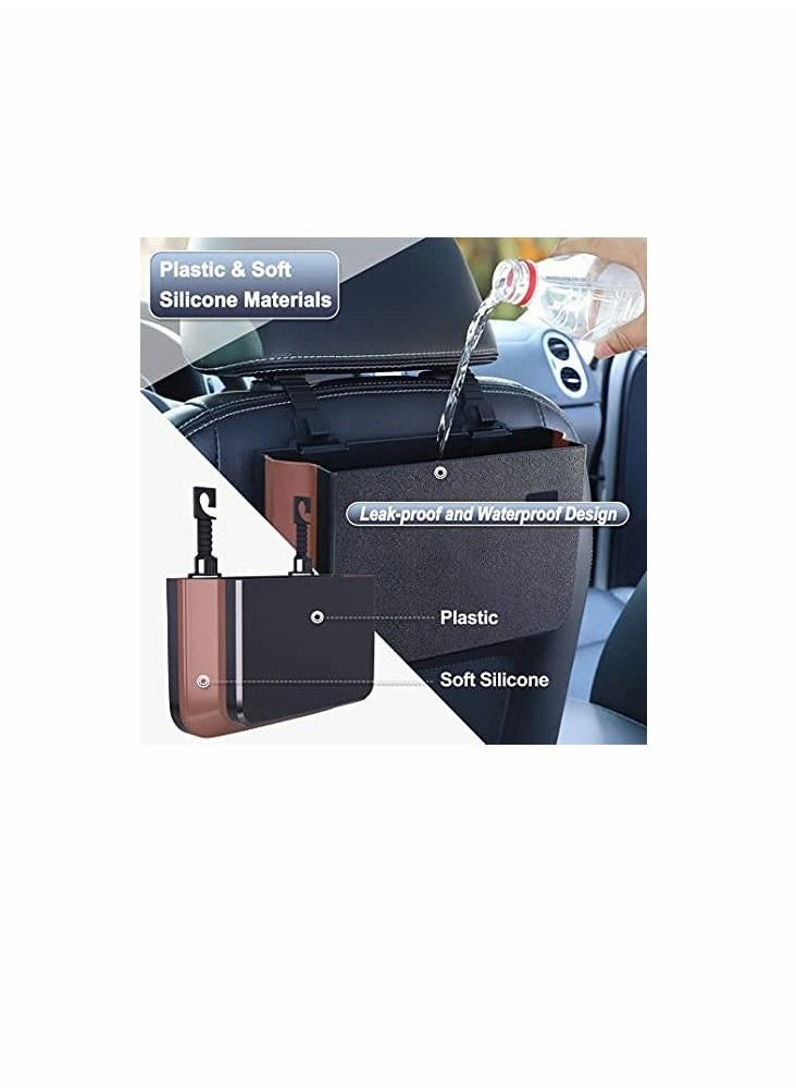 Excefore Waterproof Car Back Seat Garbage Bag with Clip,Hanging Trash Can, Collapsible Portable Small Organizer Holder Storage Pockets Container, Mini Bin for Front Accessories  - Image 4