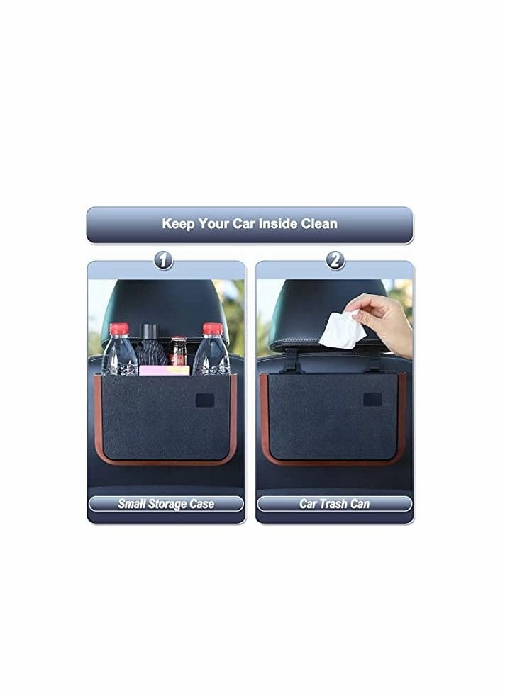 Excefore Waterproof Car Back Seat Garbage Bag with Clip,Hanging Trash Can, Collapsible Portable Small Organizer Holder Storage Pockets Container, Mini Bin for Front Accessories  - Image 3