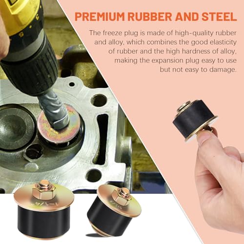 Tanstic 14Pcs Neoprene Rubber Expansion Plug, 7 Sizes Automotive Rubber Expandable Freeze Plug, 3/4", 7/8", 1", 1-1/8", 1-1/4", 1-3/8", 1-1/2", Fit Hole Size: 19~41mm(3/4"~1-5/8") - Image 5