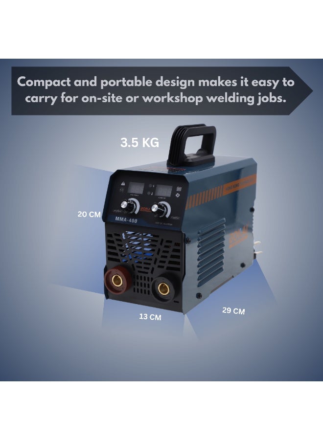 بوناي آلة لحام عاكس Bonai ARC-400 | آلة لحام MMA بجهد 220-240 فولت | طراز BN-HK89 | تقنية IGBT، تصنيف IP21، عزل من الدرجة F | معدات لحام صناعية محمولة - Image 4