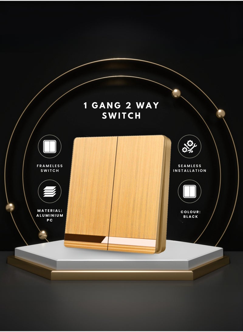 Vmax Frameless 3 Gang 2 Way Wall Switch  3x3 Inch Modern Triple Control Durable PC + Aluminum Sleek Design for Home, Office & Hotels (WHITE, CHAMPAGNE GOLD, BLACK) - Image 3