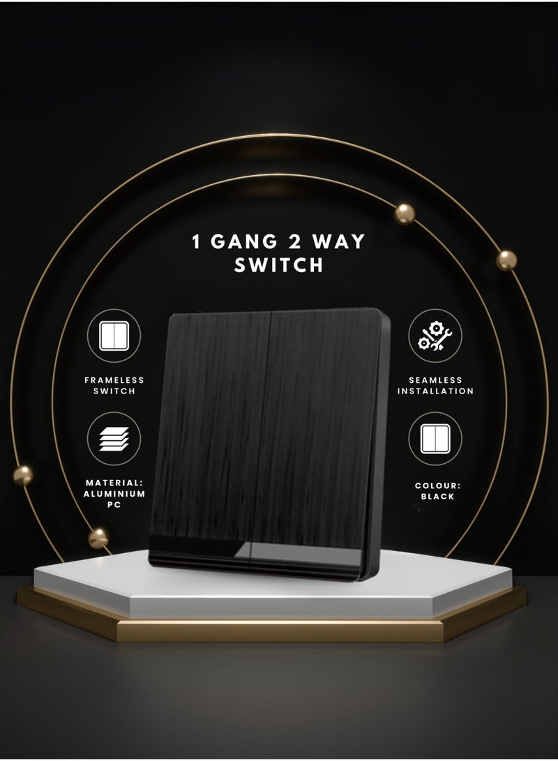 Vmax Frameless 3 Gang 2 Way Wall Switch  3x3 Inch Modern Triple Control Durable PC + Aluminum Sleek Design for Home, Office & Hotels (WHITE, CHAMPAGNE GOLD, BLACK) - Image 4