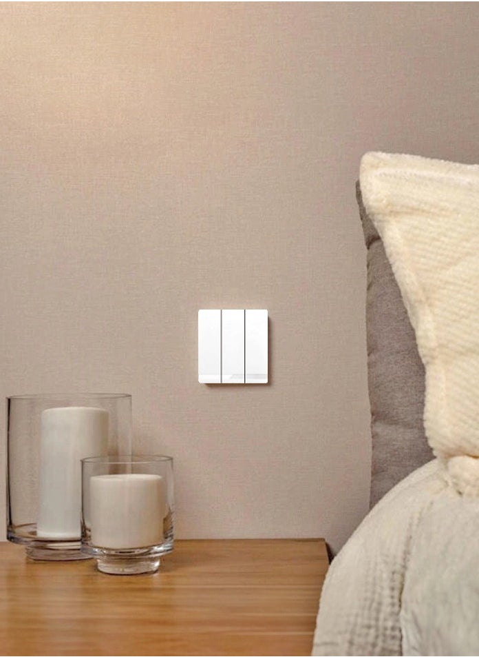 Vmax - Vmax V5 Series 3 Gang 3 Way Wall Switch 3X3 Inches White Ivory - Image 1