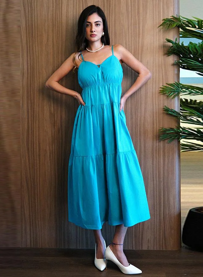 Virgio VIRGIO 100% Cotton Back Tie-up Detail Tier Dress
