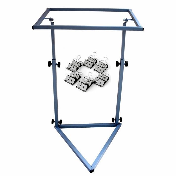 Prabhas Designs Height Adjustable Frameless Box Aari Stand 24 X 16 Inches with 12 Clips Alternative for Hoops - Image 1