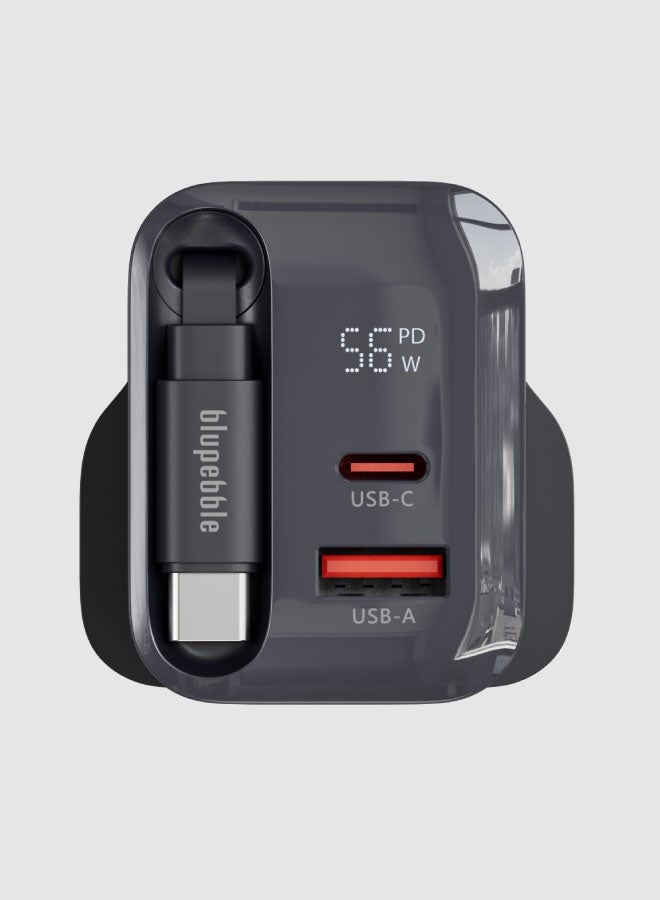 blupebble PowerCore 67W GaN Dual-Port USB-C PD Fast Charger with LED Indicator – Compact Travel Adapter for iPhone 16, MacBook, Samsung & More - Image 2