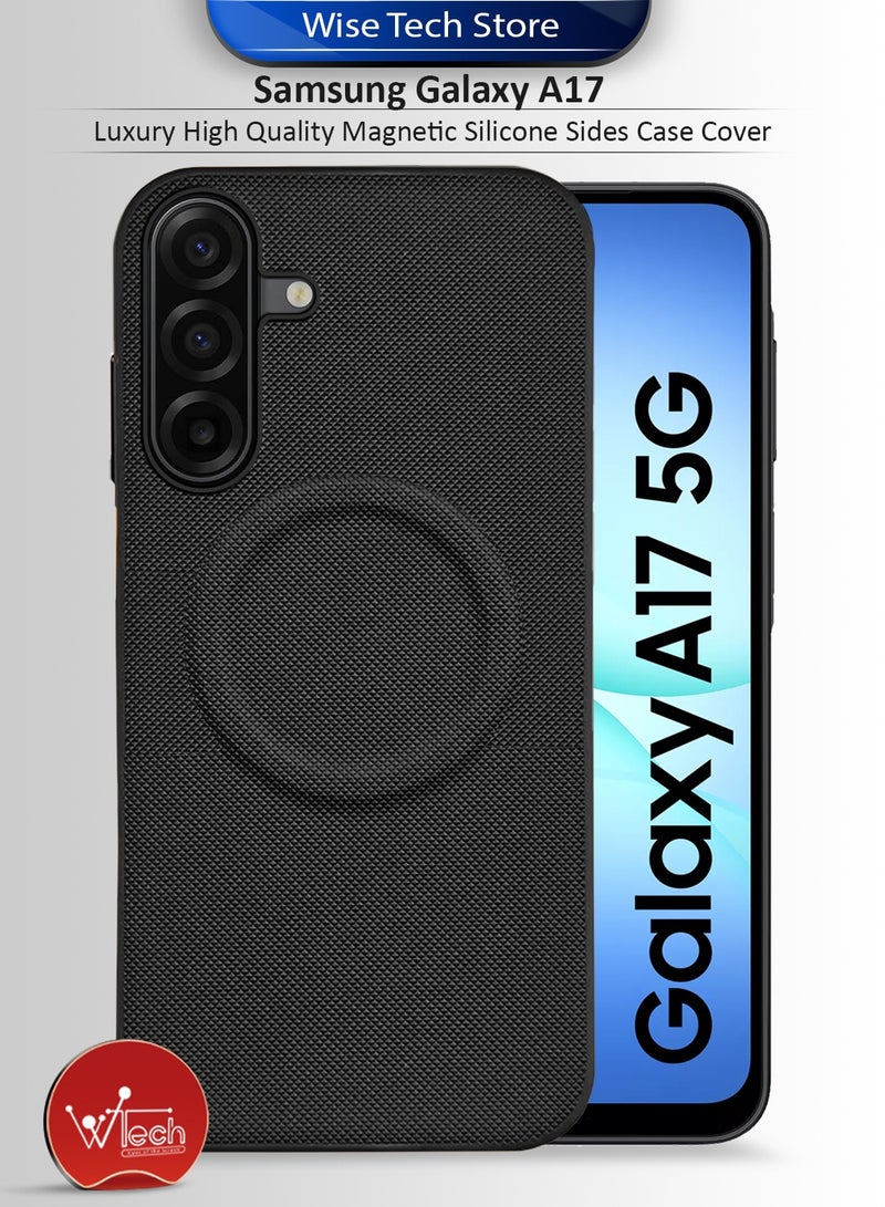 Wtech Samsung Galaxy A17 5G 2025 Luxury High Quality Magnetic Silicone Sides Case Cover (MCRPSN) - Black - Image 1