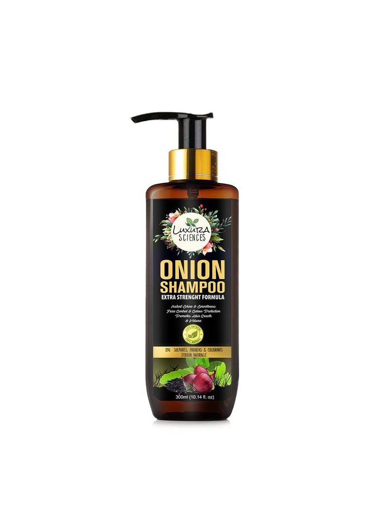 Luxura Sciences - Onion Shampoo for Hair Growth  Hair Fall Control  Strengthens Roots  Promotes Thick Healthy Hair  Sulfate  ParabenFree  Suitable for All Hair Types  1014 Fl Oz 300ml - Image 1