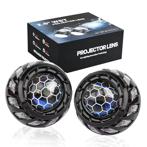 YUFANYA 25inch Honeycomb Bi LED Projector Lenses with High Low Beam70W 20000LM 6000K White For H7 H4 Headlight Car Light WhiteYellow Turn Signal Headlamp Car Accessories - Image 1