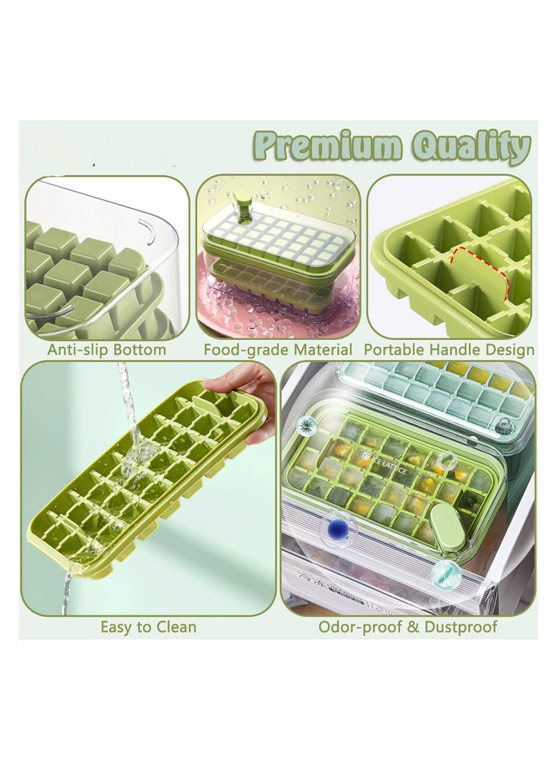 DELGREEN Ice Cube Tray with Lid and Storage Box, One Click Easy Release 64 Small Nugget Ice, 2 Tray Ice Cube Molds with Container and Scoop Ice Cube Trays - Image 5