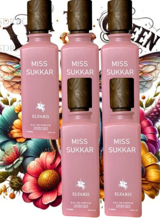 Fares 5 Pieces Miss Sukkar Elfaris EDP 200ML - Image 1
