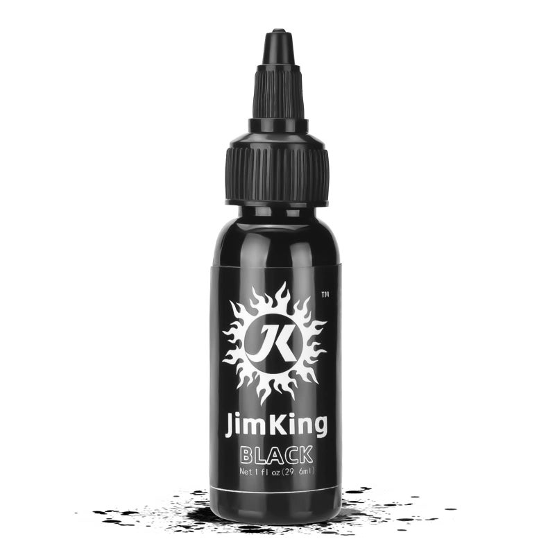 JimKing 30ml Tattoo Ink, Tattoo Color Supply, Black Pigment Natural Plant Tattoo Ink for Permanent Makeup Tattoos (Black) - Image 1