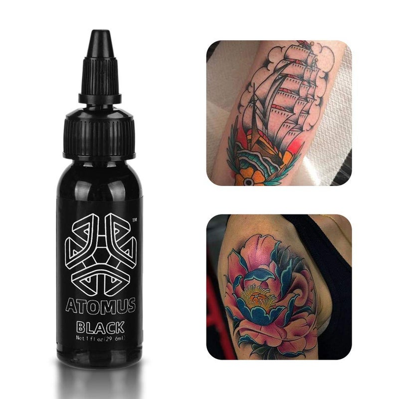 JimKing 30ml Tattoo Ink, Tattoo Color Supply, Black Pigment Natural Plant Tattoo Ink for Permanent Makeup Tattoos (Black) - Image 3