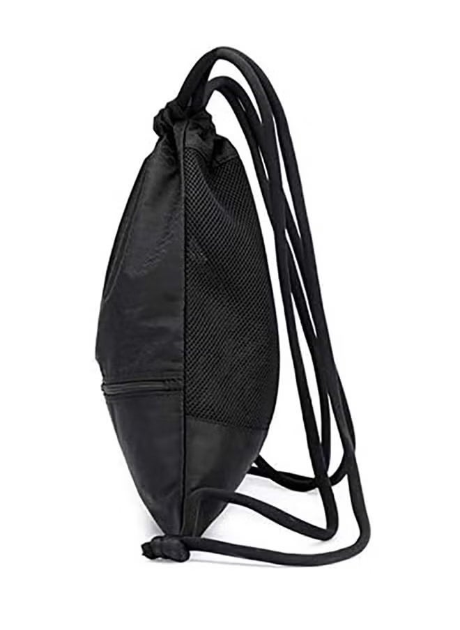 rocooart Drawstring Backpack,Sports Canvas Bag,Waterproof Oxford Fabric Drawstring Bag,Swimming Bag,Basketball Bag,Soccer Bag,Zipper 43*49cm(Black)  - Image 3