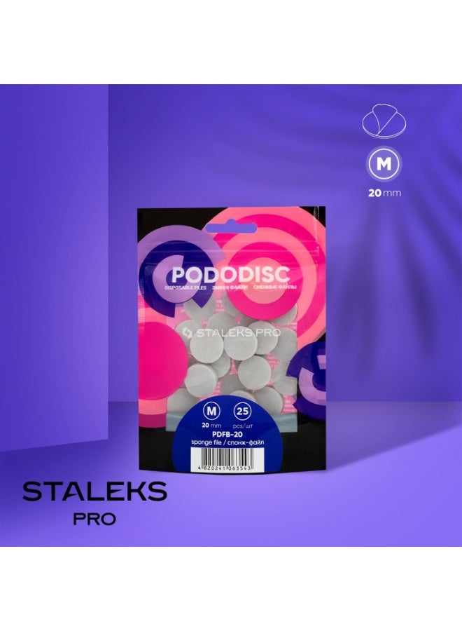 STALEKS PRO ملفات-إسفنجات قابلة للتخلص منها لقرص الباديكير - PODODISC M EXPERT 20 (25 قطعة) - Image 1