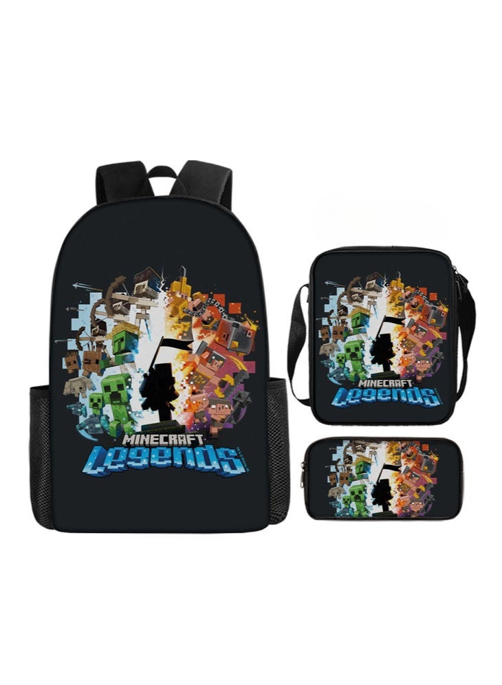 ماين كرافت حقيبة ظهر ماين كرافت الجديدة ، مقلمة ، حقيبة ، بدلة من ثلاث قطع ، حقيبة سفر رياضية ترفيهية للرجال والنساء ، حقيبة ظهر مدرسية للطلاب - Image 1