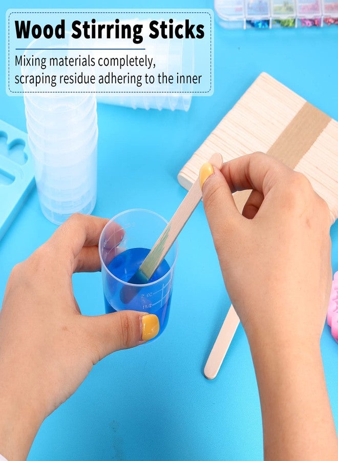 Konohan 200 Pack 2oz/60ml Plastic Mixing Cups Disposable Measuring Cups, Epoxy Bulk Clear Beaker with Graduated and Mixing Sticks for Resin, Laboratory, Liquid, Acrylic Paint Art, Medicine - Image 5