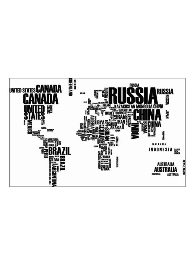 NIBEMINENT World Map PVC Wall Sticker Black 60x90centimeter - Image 1