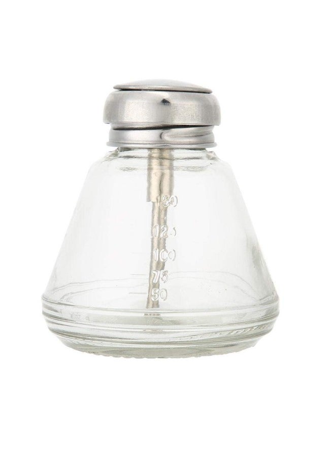 silvercnc - Nail Art Pump Dispenser, 150 ML Transparent Liquid Container, Push Down Pump Dispenser Bottles, Nail Dispenser Bottle, Portable Refillable Liquid Bottles Empty Transparent Glass Container - Image 1