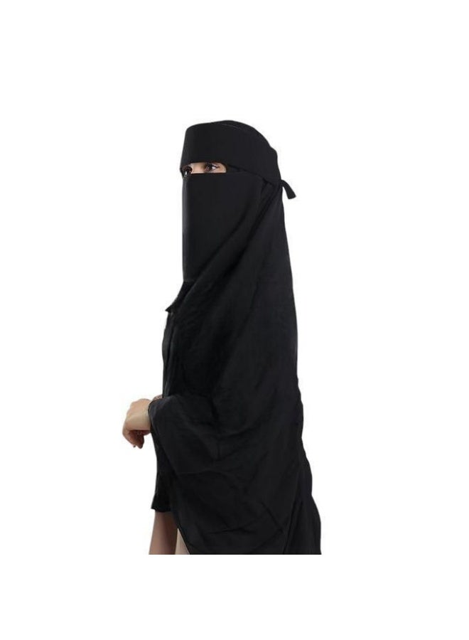 طقم لف بليسية مكون من طرحة مستطيلة +نقاب مقوي - Image 3