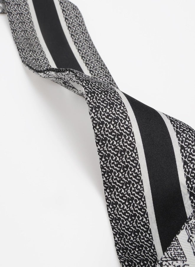 MEISEE Mulberry silk Scarf hair ribbons for hair handbag scarf Tie Bundle Scarf Neckerchief Head Scarf for women 2"*35"-Black and White - Image 3