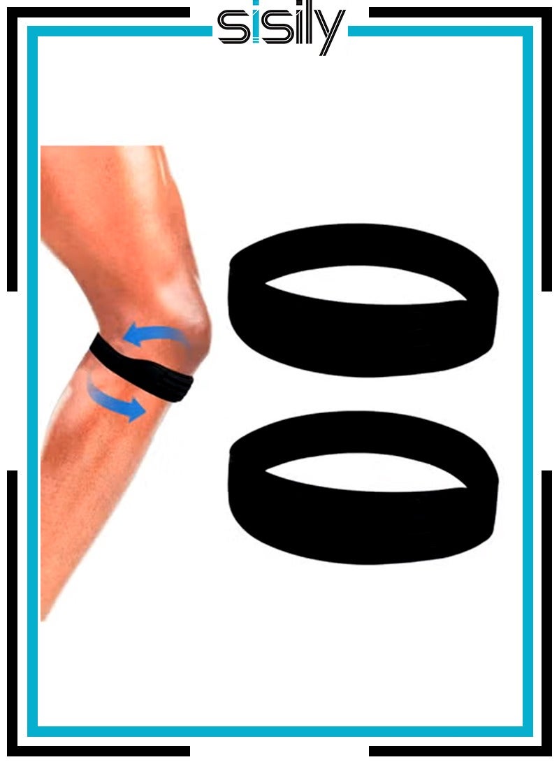Sisily 2pcs Patellar Tendon Support Strap, Patella Stabilizer Pain Make Knee Band Pain Relief Comfortable Silicone Knee Brace Pads for Running Jumpers Sports Football Volleyball Basketball Men Women - Image 1