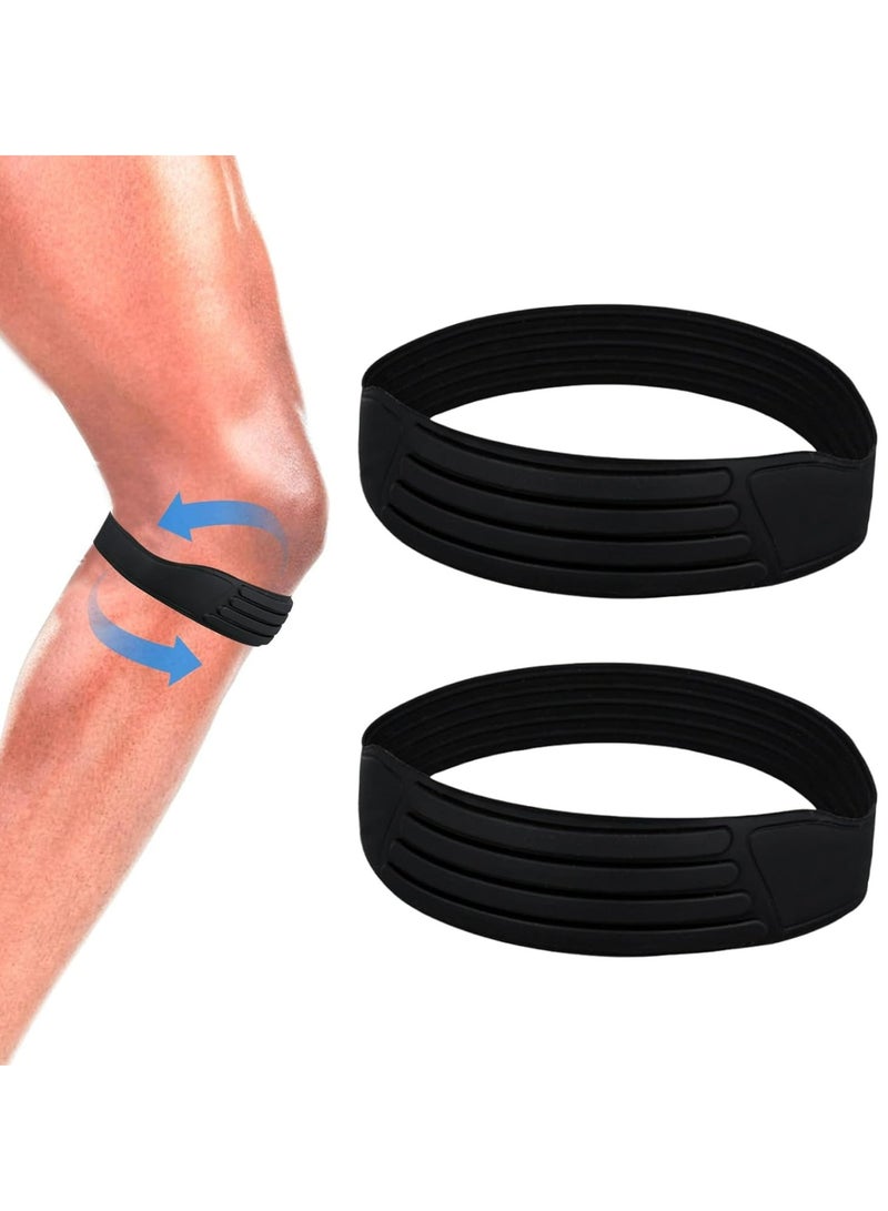 Generic 2pcs Patellar Tendon Support Strap, Patella Stabilizer Pain Make Knee Band Pain Relief Comfortable Silicone Knee Brace Pads for Running Jumpers Sports Football Volleyball Basketball Men Women  - Image 1