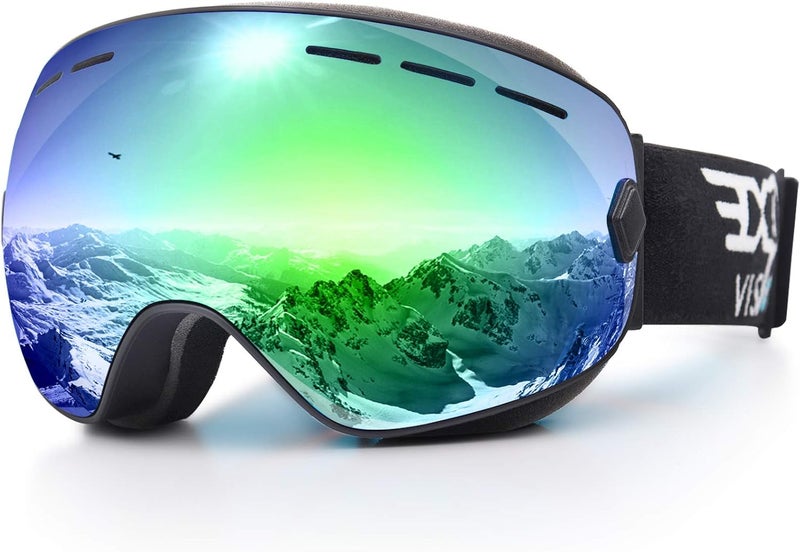 EXP VISION Snowboard Ski Goggles Men Women Youth, Anti Fog OTG Winter Snow Goggles Spherical Detachable Lens - Image 1