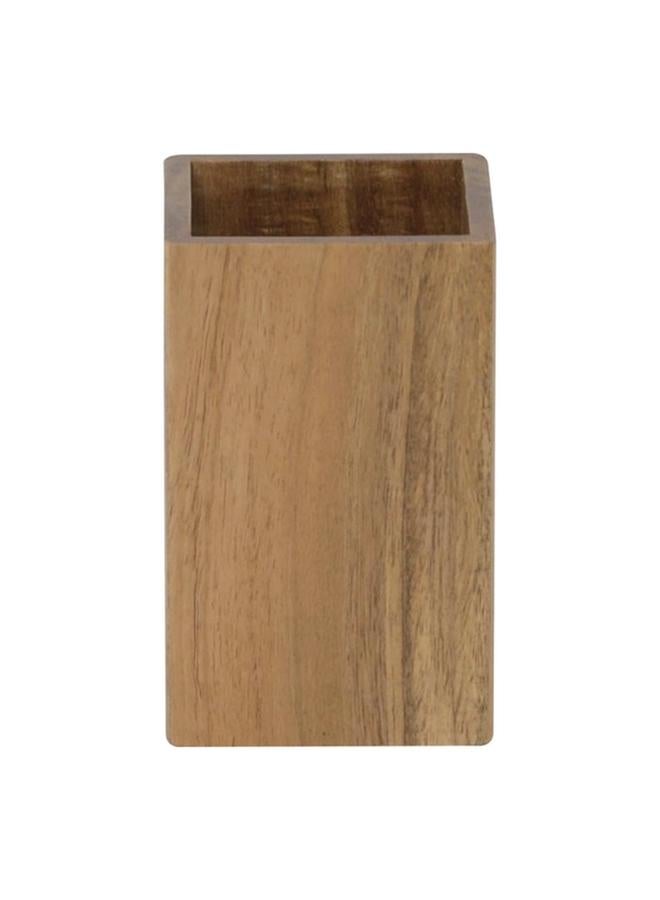 Tendance Durable Square Shaped Acacia Wood Bathroom Tumbler Brown 61114167 - Image 2