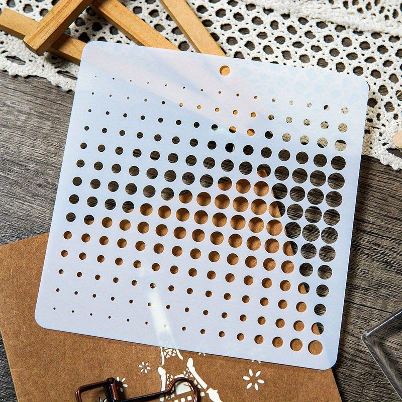 1pc Dot Array Rhythm Background Stencils For Embossing Paper Craft And Diy Scrapbooking Reusable Design For Blessings Birthdays Holiday Cards - Image 3