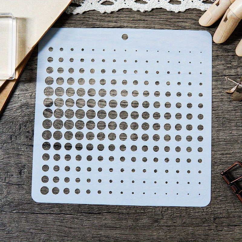 1pc Dot Array Rhythm Background Stencils For Embossing Paper Craft And Diy Scrapbooking Reusable Design For Blessings Birthdays Holiday Cards - Image 1