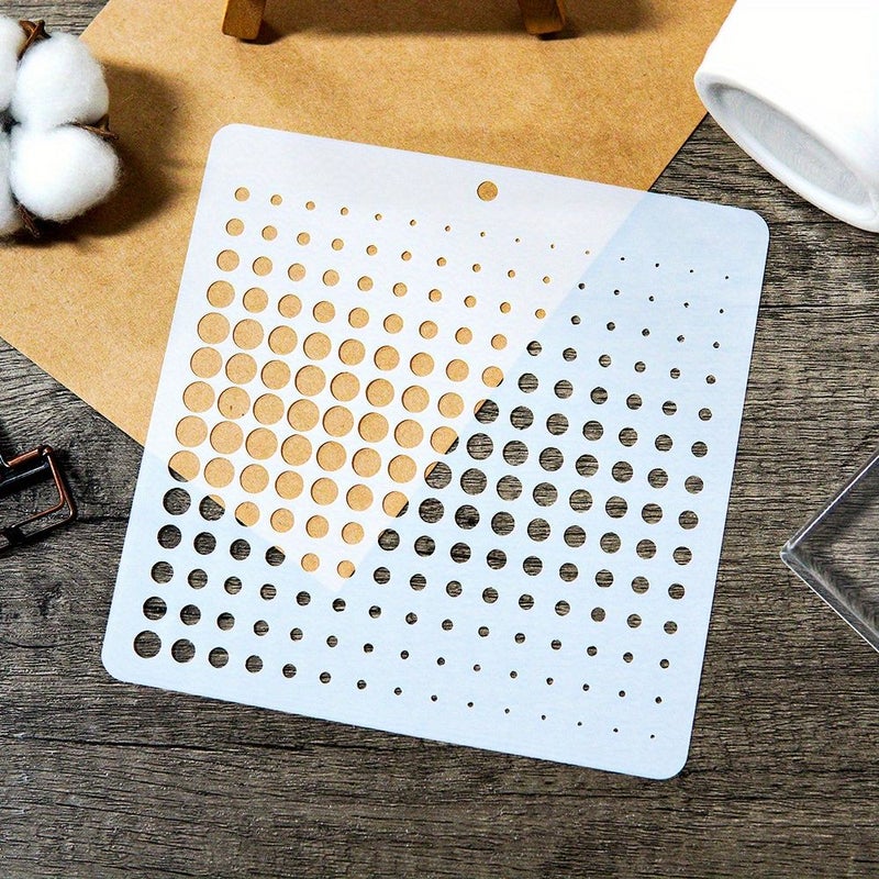 1pc Dot Array Rhythm Background Stencils For Embossing Paper Craft And Diy Scrapbooking Reusable Design For Blessings Birthdays Holiday Cards - Image 2