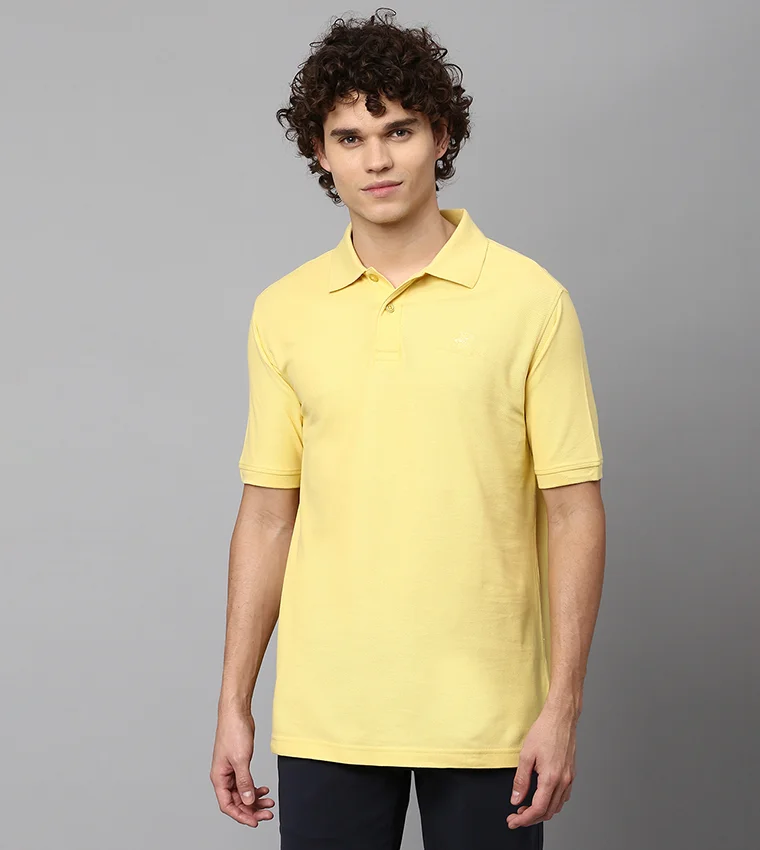 BEVERLY HILLS POLO CLUB Plain Collared Short Sleeves Polo T-Shirt