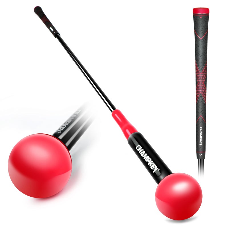 CHAMPKEY Golf Swing Trainer - Tempo & Flexibility Training Aids Warm-Up Stick Ideal for Golf Indoor & Outdoor Practice (Red, 48 Inches) - Image 1