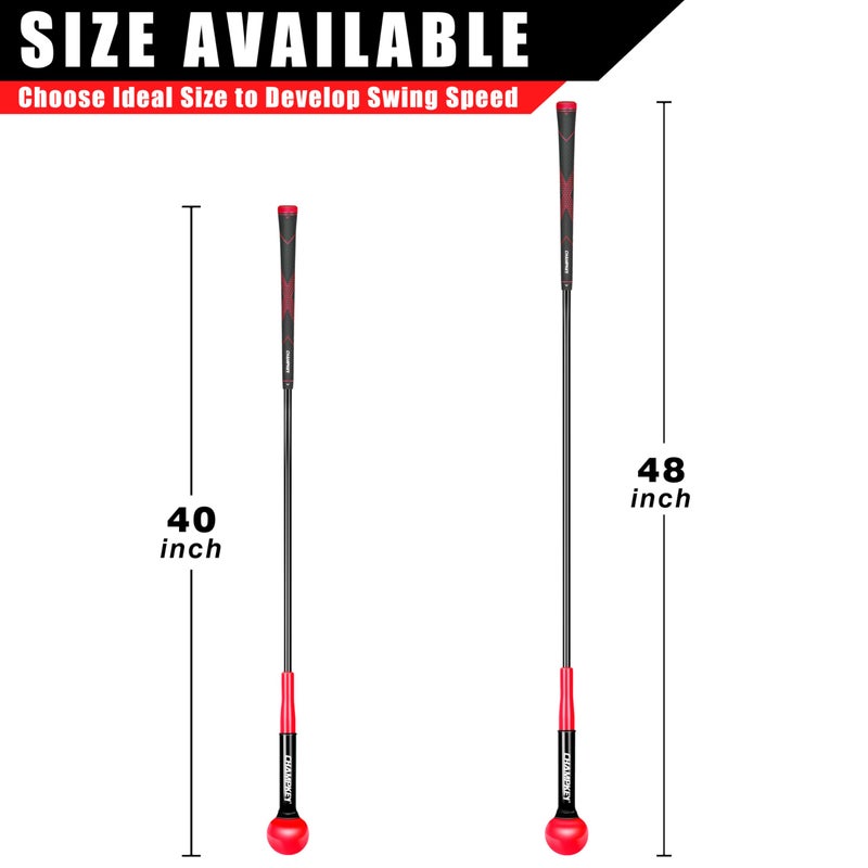 CHAMPKEY Golf Swing Trainer - Tempo & Flexibility Training Aids Warm-Up Stick Ideal for Golf Indoor & Outdoor Practice (Red, 48 Inches) - Image 5