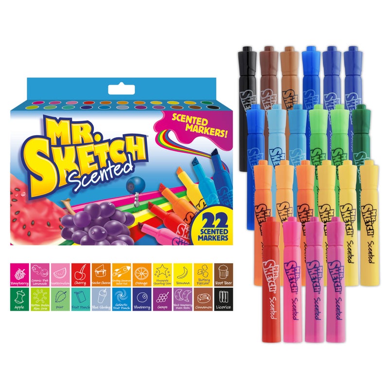 Mr. Sketch Scented Markers, Chisel Tip Marker, Assorted Colors, 22 Count - Image 1