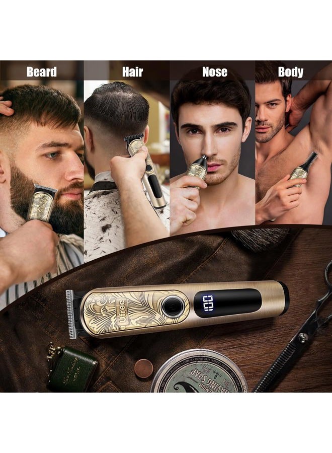 UFREE هدايا للرجال، ماكينة حلاقة اللحية مع قاعدة شحن، ماكينة حلاقة كهربائية مقاومة للماء IPX7 للرجال، مقصات لقص الشعر، مجموعة العناية بالرجال للشارب والأنف والوجه والجسم - Image 2