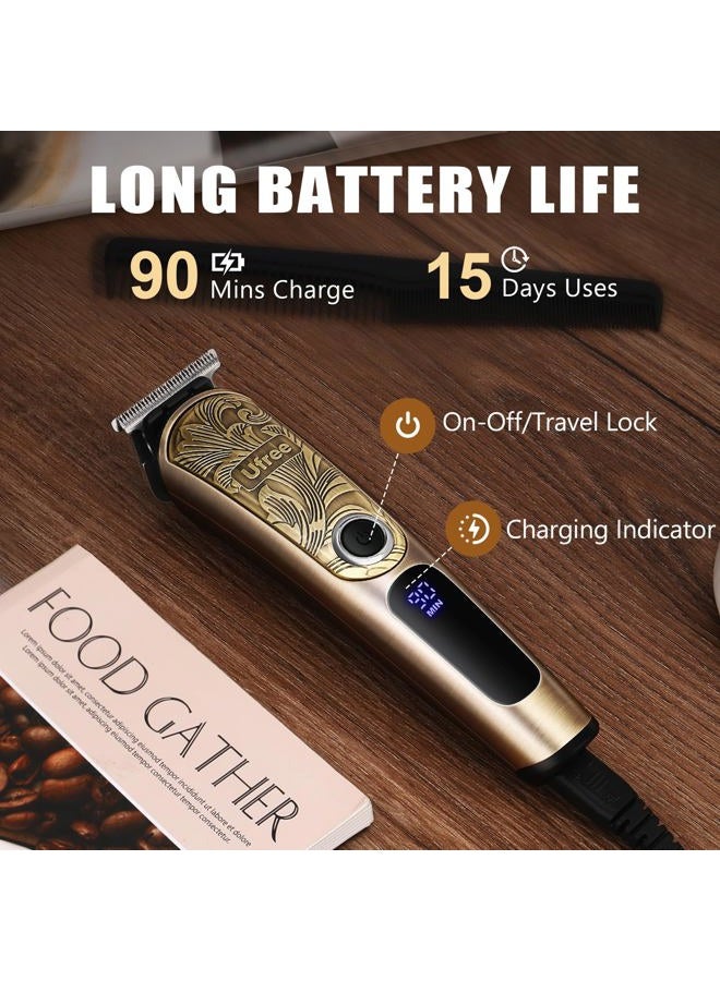 UFREE هدايا للرجال، ماكينة حلاقة اللحية مع قاعدة شحن، ماكينة حلاقة كهربائية مقاومة للماء IPX7 للرجال، مقصات لقص الشعر، مجموعة العناية بالرجال للشارب والأنف والوجه والجسم - Image 4