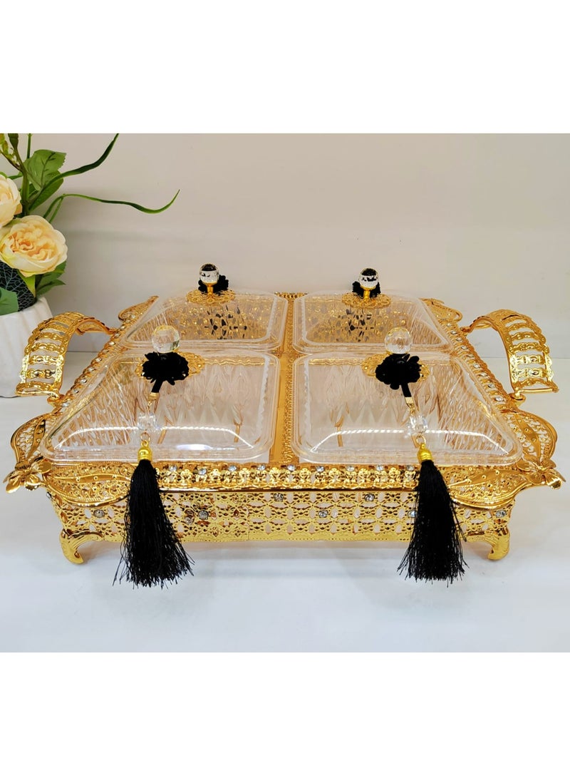 وعاء الحلوى وعاء المكسرات وعاء الشوكولاته تصميم جديد وعاء تقديم مع وعاء حامل معدني للفواكه حلوى المكسرات الوجبات الخفيفة تشيب ديب دمنهور